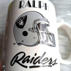 Vintage Raiders Mug NFL Licensed- Ralph name- 90s Papel Cup Las Vegas Oakland LA
